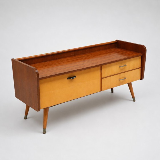 Image 1 of Vintage low hallway sideboard with flap and 2 drawers