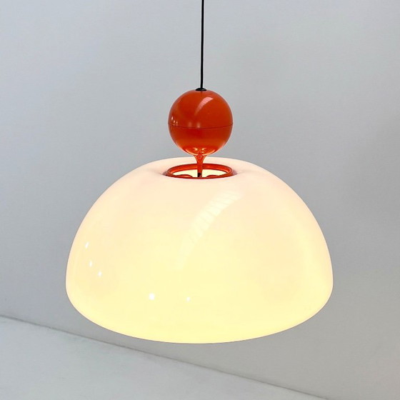 Image 1 of Oranje Saliscendi hanglamp van Elio Martinelli voor Martinelli Luce, jaren 70