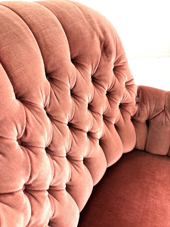 Set Van 2 Vintage Velours Fauteuils ‘60 – Wood, Metal (photo 5 of 8)