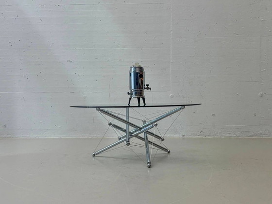 Table basse Tensegrity 713 de Theodore Waddell pour Cassina, 1973 – Tables basses, Glass, Chrome, Vintage (photo 8 of 13)