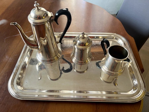 Engelse verzilverde koffieservies