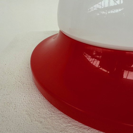 Image 1 of Ceiling/wall lamp round red 60s/70s