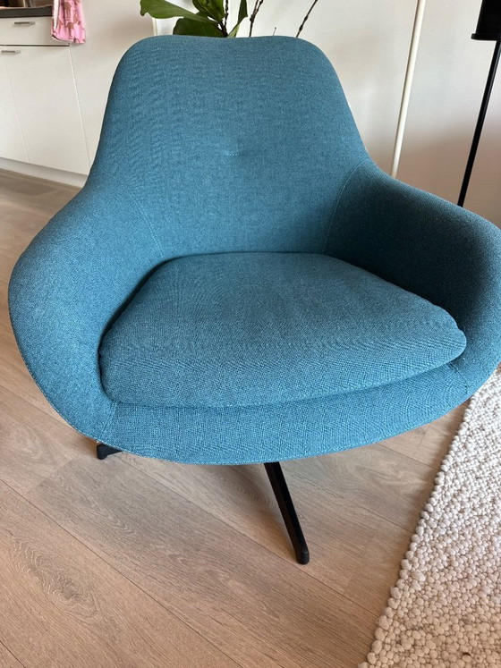 Sillón Pode, textil azul, Sillas giratorias, Metal, Modern (foto 4 de 5)