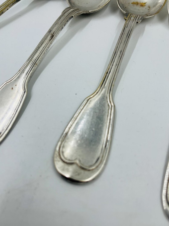 Lot of 6 Silver-Plated Soup Spoons Wiskemann – Cutlery Sets, Metal (photo 8 of 15)