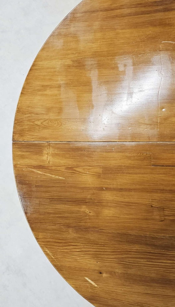 Image 1 of Vintage Pine Dining Set – Round Table With 4 Matching Chairs