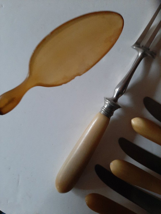 Image 1 of Juego de cuchillos antiguos de cuerno