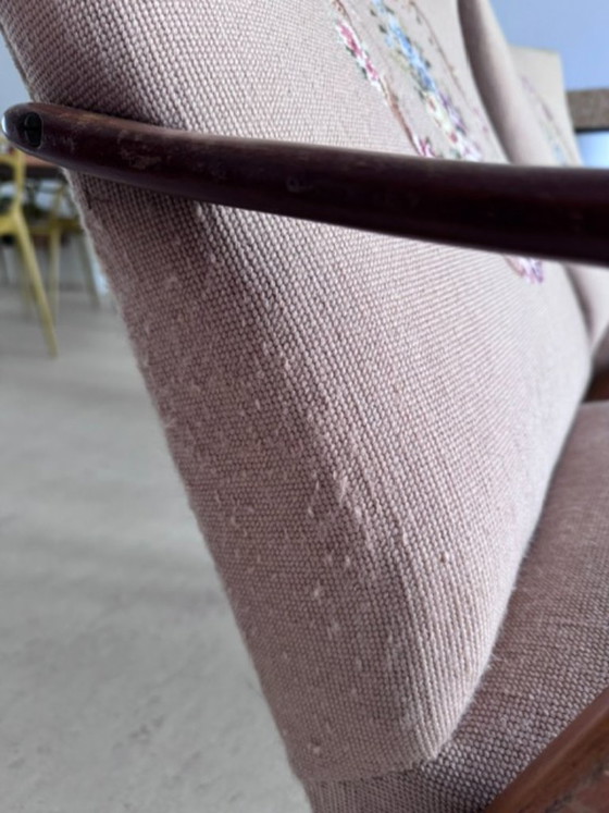 Two Nice Vintage Armchairs – Textile, Wood (photo 4 of 8)