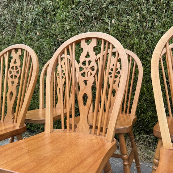 Image 1 of Set of 6 vintage wooden chairs