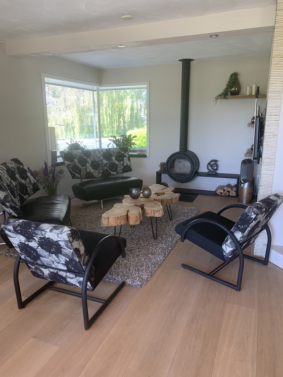 Image 1 of 2x Hennie de Jong Cirkel fauteuils in Leolux stof, evt ook in combi 