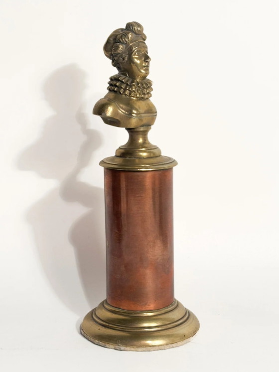 Gilded Bronze Sculpture of Marie Antoinette with Wooden Base, 1920s (photo 4 of 8)