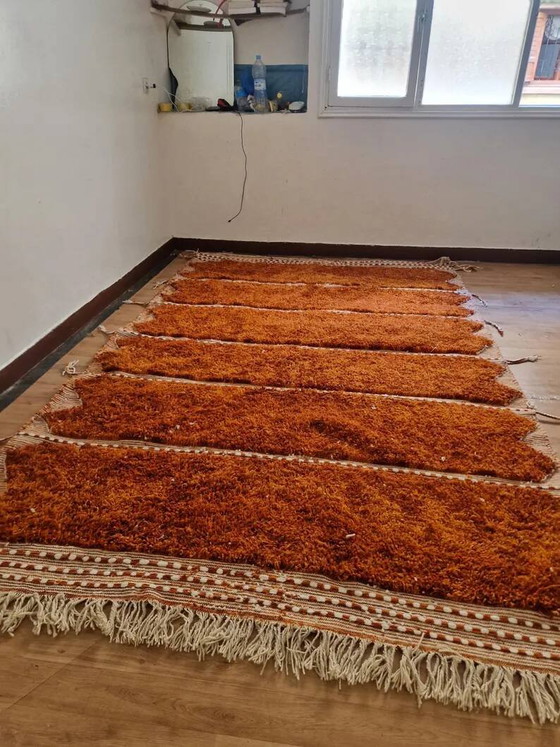 Tappeto marocchino intessuto a mano - Tappeto arancione intenso - Lana - 315 x 202 cm – Tappeti, Wool, Cotton (photo 6 of 8)