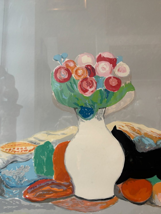 Lithograph of Still Life with Vase of Flowers by Giuseppe Cesetti, 1960s – Paintings & Drawings, Paper (photo 6 of 9)