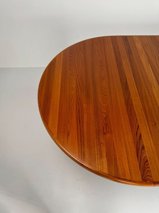 Uitschuifbare Teak Eettafel, Glostrup Møbelfabrik, Denemarken, ca. jaren 60, Hout, Metaal, Bruin (foto 6 van 15)