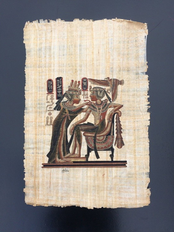 Image 1 of Large Papyrus (65 x 45 cm) 'Royal Couple'