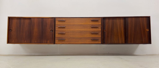 Wall Mounted Rosewood Sideboard By Kai Kristiansen For Feldballes, 1960s