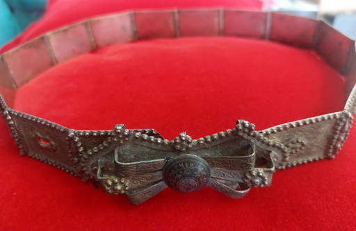 Antiguo Cinturón de Novia Otomano de Plata Punzonada – Siglo XIX