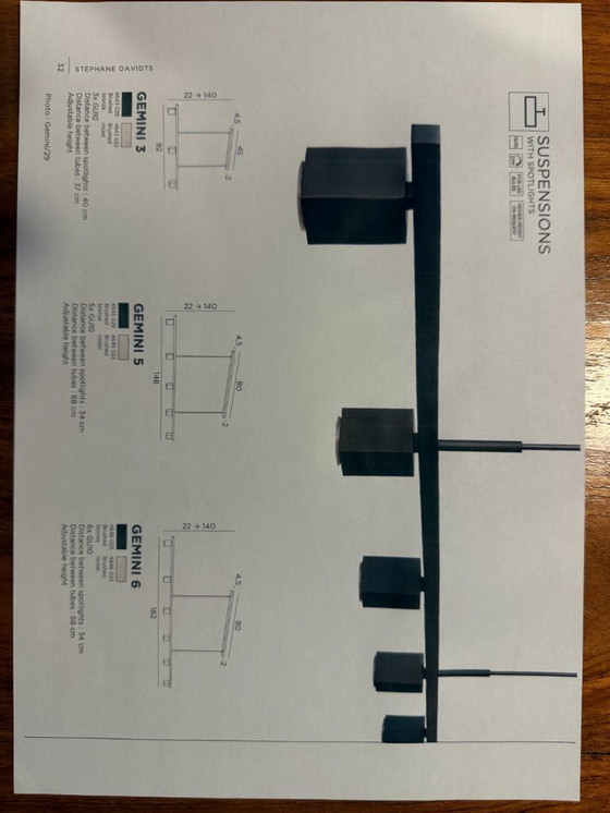 Image 1 of Luminaire Suspension de Salon / Salle à Manger - Davidts Lightning - Gemini 5