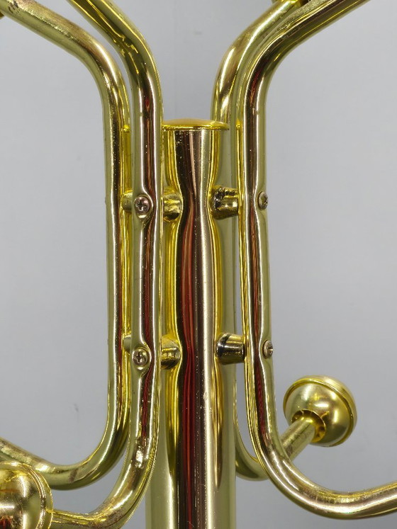Image 1 of Appendiabiti italiano in ottone placcato con base in marmo, anni '70