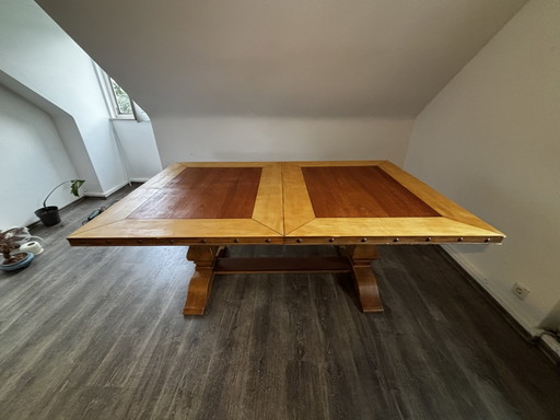 Gran mesa de monasterio/refectorio de estilo antiguo con extensión de hasta 244 cm. – eettafels, Wood (photo 2 of 5)
