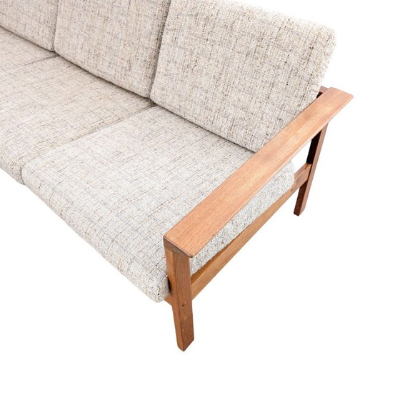 Original Vintage Midcentury Three-Seater Sofa Teak Vamo Denmark, Vamo Møbelfabrik, 3-5 seaters, Wood, Beige (photo 8 of 11)