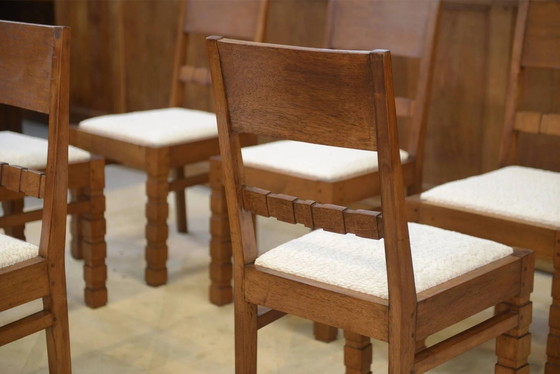 Set of 6 brutalist chairs from the 1960s. – Dining chairs, Wood (photo 12 of 14)