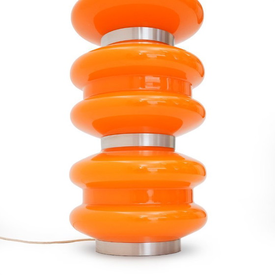 Image 1 of Orange and white glass floor lamp by Stilux, 1970s