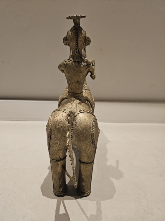 Image 1 of Bastar tribale kunst Dhorka messing paard en ruiter