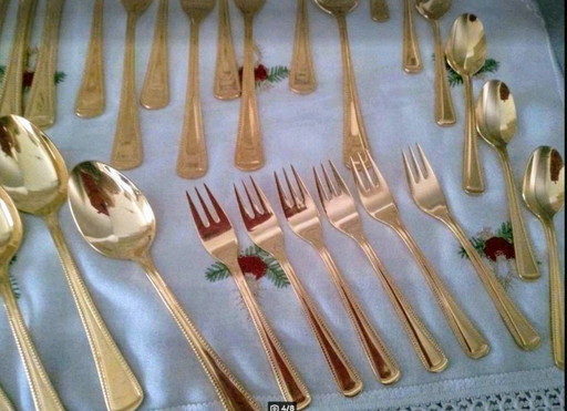 Olympia Imperial Cutlery 37 pieces hard gold plated with 24 carat gold
