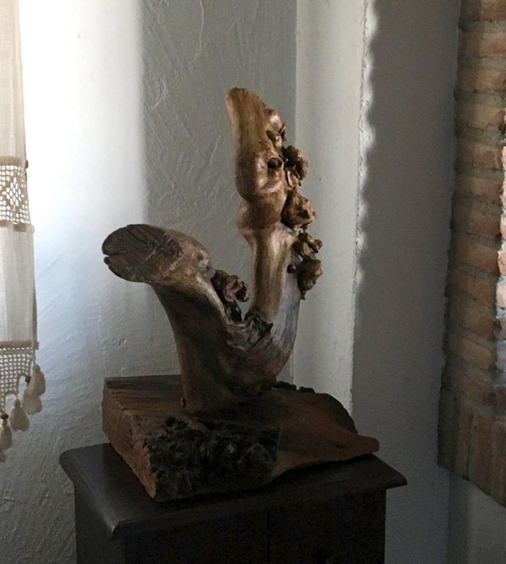 Sculture in legno organico chiamata "Doble Impulso", Marrone, Organic Modern (foto 6 di 12)