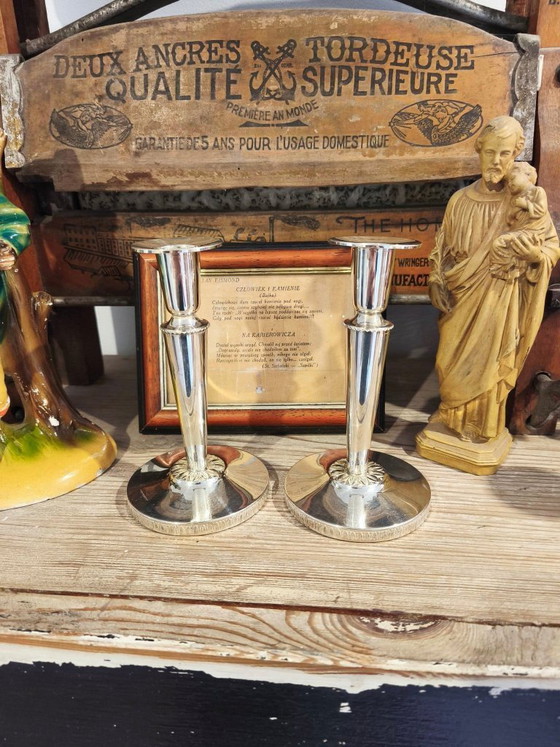 Image 1 of Silver Candlesticks, Pair.
