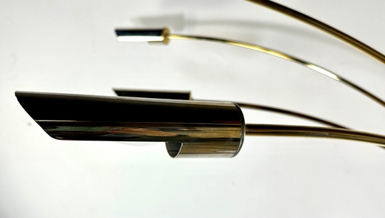 Image 1 of Lampadaire Arc italien 6 lumières en laiton doré 1970'S