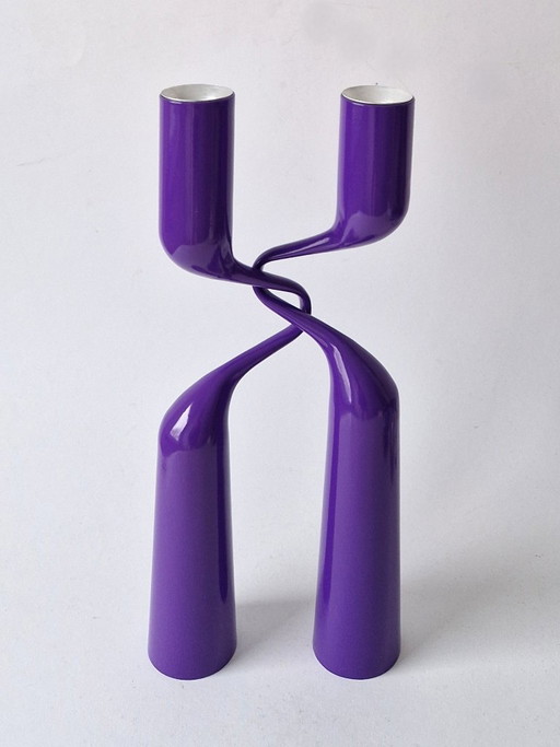 Menu Danemark - 2 Purple Double / Tango Candlesticks – kandelaars en kaarsen, Metal (photo 2 of 5)
