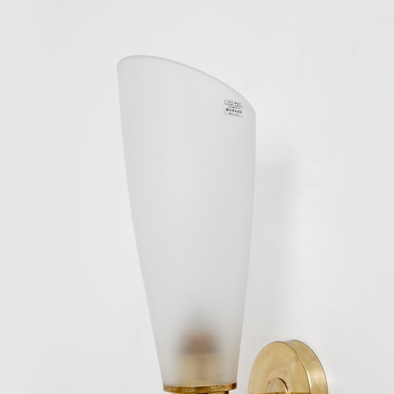 Image 1 of Paar Wandleuchten aus satiniertem Muranoglas
