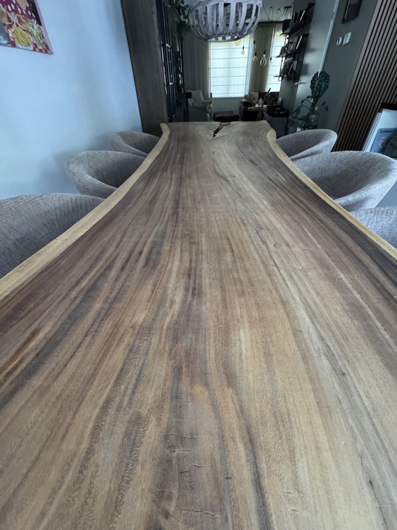 Unique 3-meter live edge table with a natural matte finish – Dining tables, Metal, Wood (photo 7 of 9)