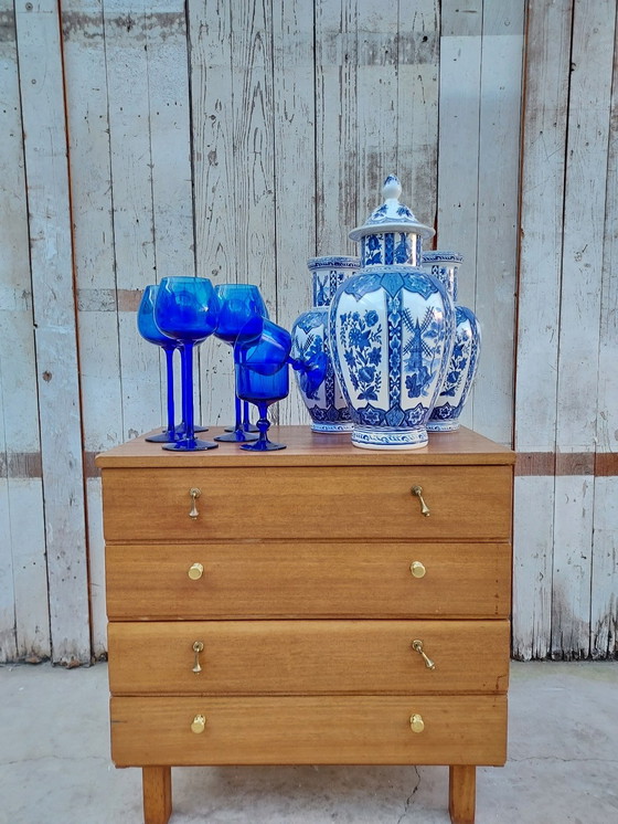 Image 1 of Vintage teak fineer ladekast, Scandinavische stijl, jaren 60