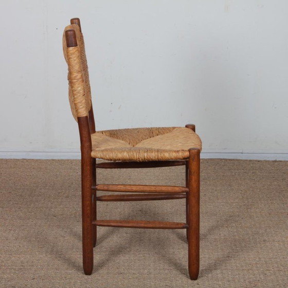 Set of 6 chairs, Bauche n°19 model, by Charlotte Perriand, 1950, Dining chairs, Wood, Brown (photo 6 of 8)