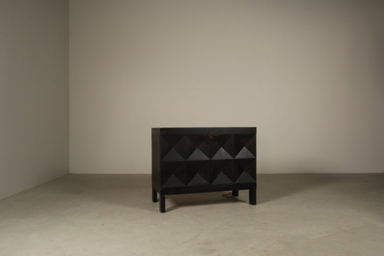 Jean Batenburg für MI Brutalistischer Getränkeschrank aus Ebonisiertem Eichenholz, Belgien, 1960er – Wood (photo 2 of 16)