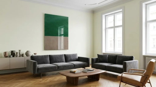 XXL Version - Minimalism Color Field Painting Green Grey Process Art 80x120 cm 6 mm Gallery Print Acrylic Glass/Pop Art I