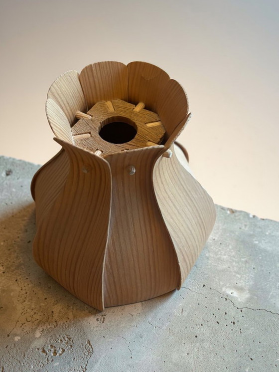 Image 1 of Vintage Scandinavische houten lampenkap