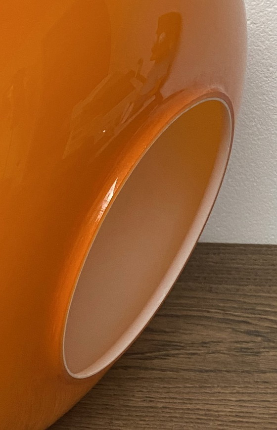 Image 1 of Lámpara colgante Doria de cristal naranja de mediados de siglo