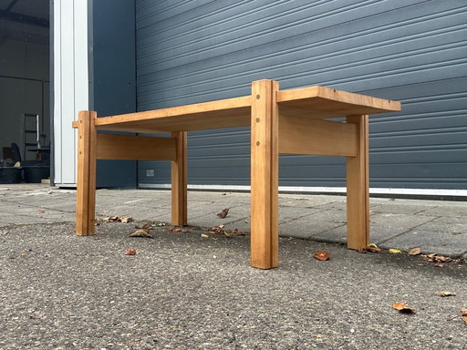 Reconstruction mahogany foyer table France 1960s style Jean Prouvé