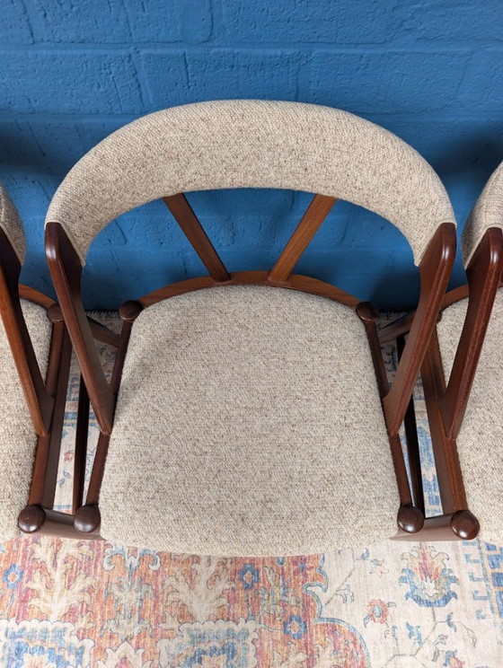 4x Chaises Design Vintage, Henning Kjærnulf, Années 60 – Chaises de salle à manger, Wool (photo 16 of 18)