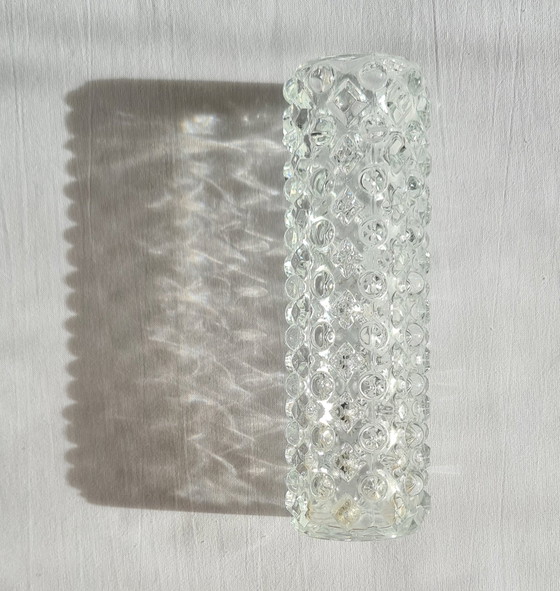 Pavel Pánek - Brutalism - small pressed glass vase - Libochovice glassworks / Sklo Union 70s (photo 5 of 11)