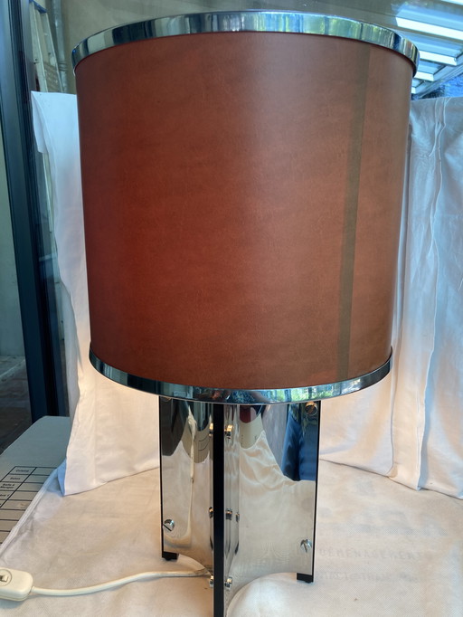 GAETANO SCIOLARI 70'S metal chrome table lamp