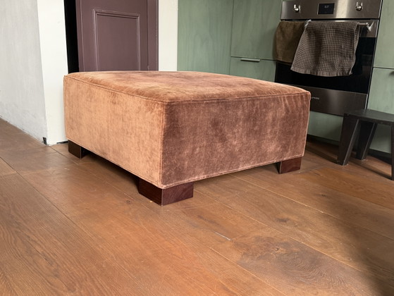 Pouffette vintage Hocker en velours orange – Poufs & repose-pieds, Velvet (photo 2 of 9)