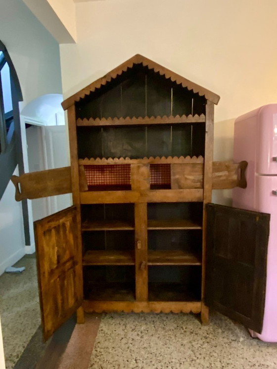 Image 1 of Très belle armoire rustique Wabi-Sabi en hêtre massif.