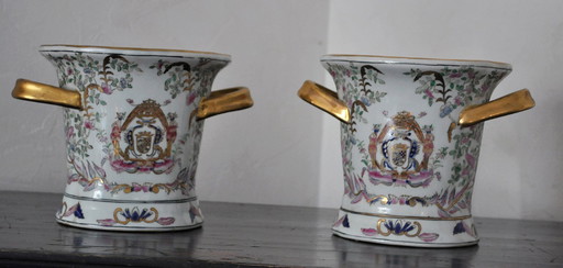 Pair of porcelain pots - Early 20th century (ref 2819)
