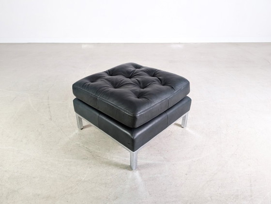 Image 1 of Original Ottoman de Sede DS-0040 Leather Design Footstool Black
