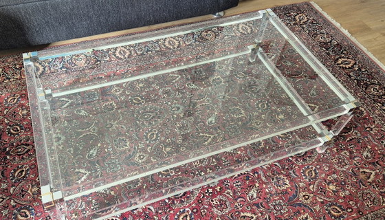 Image 1 of Couchtisch aus Acrylglas/Plexiglas und Glas, Regency-Stil der 1970er Jahre