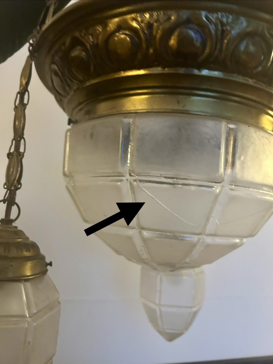 Image 1 of Art deco kroonluchter, glas